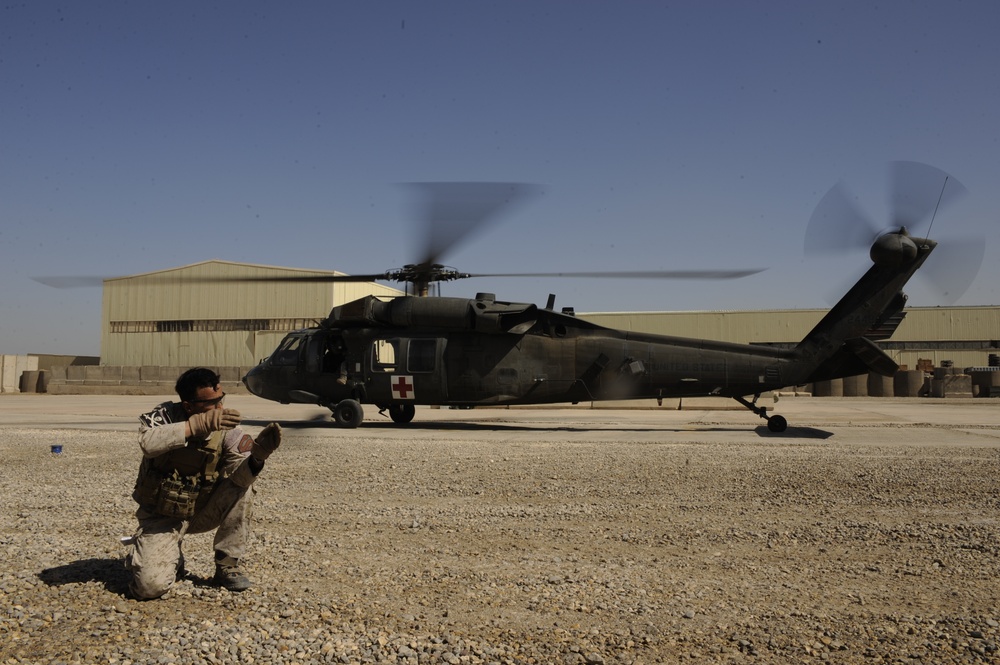 Helicopter training at Camp Echo