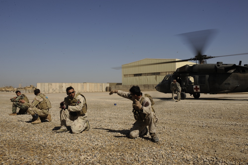 Helicopter training at Camp Echo