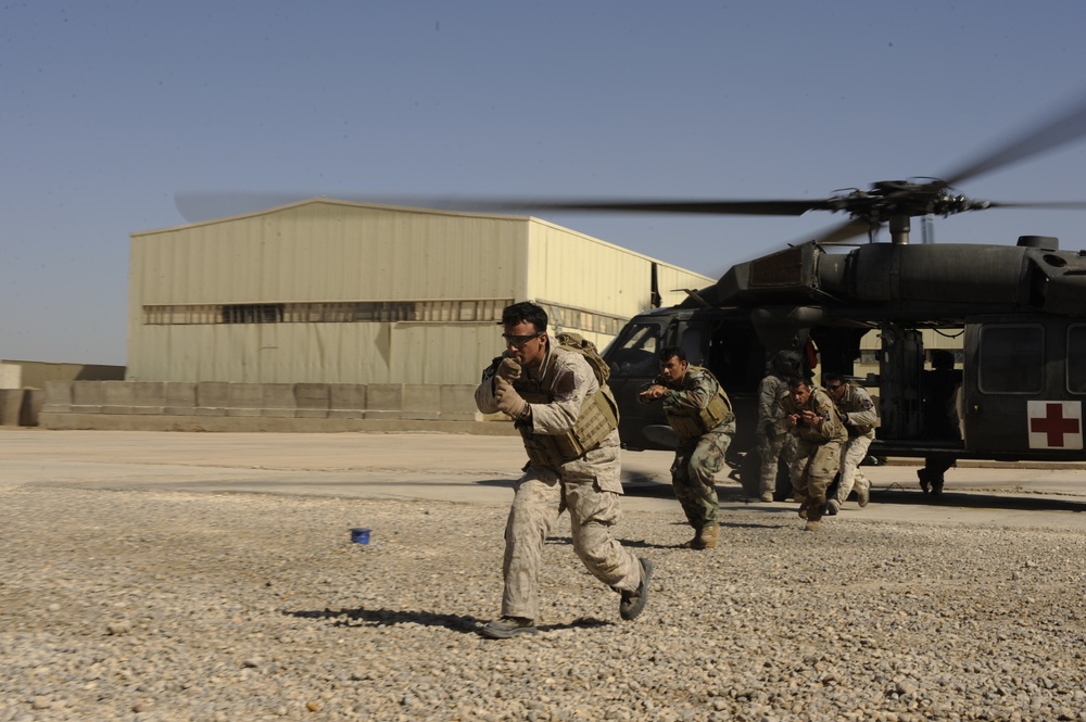 Helicopter training at Camp Echo