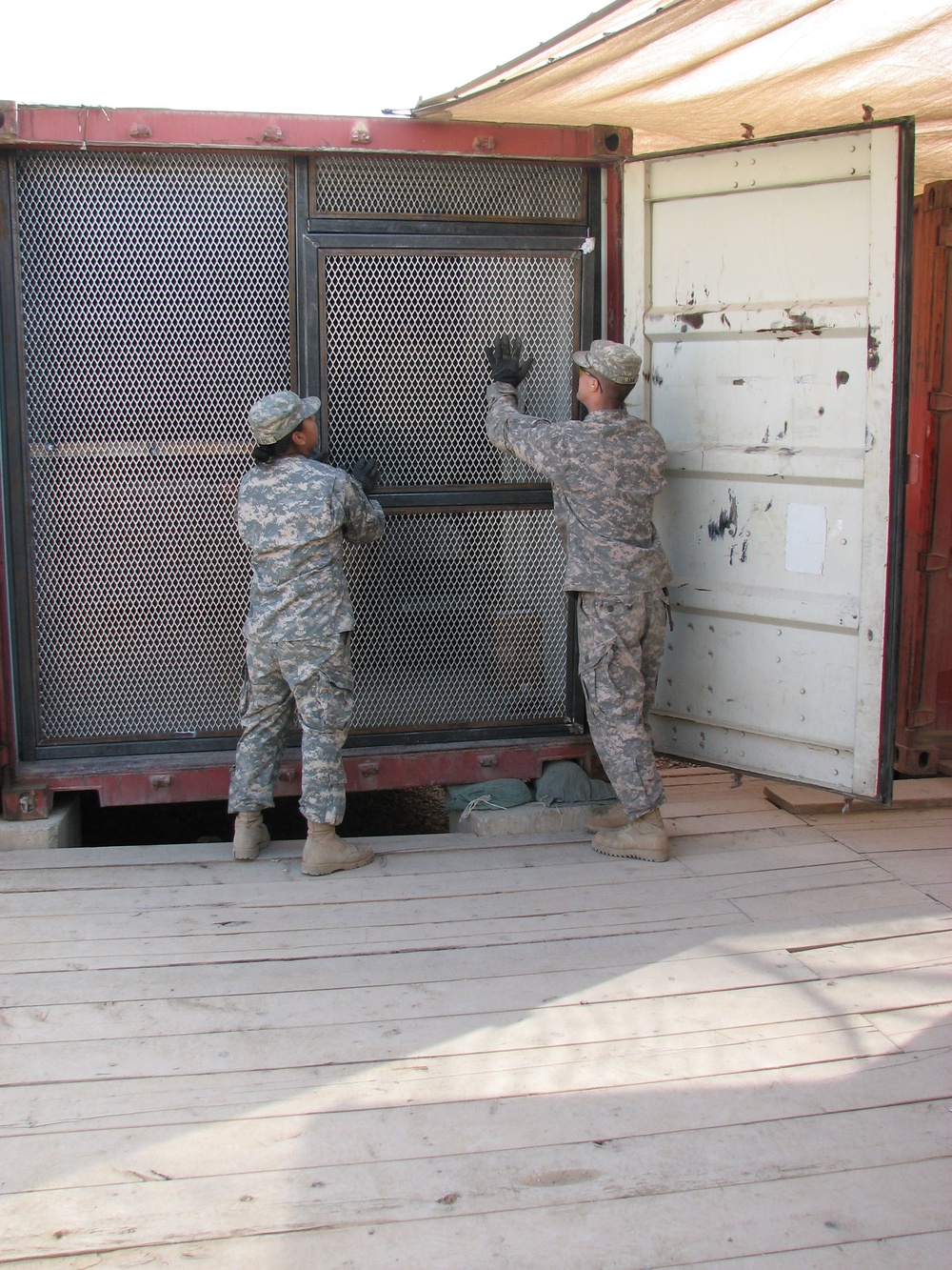 Soldiers securing arms rooms