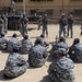 Iraqi national police officers train at headquarters in Rumaylah