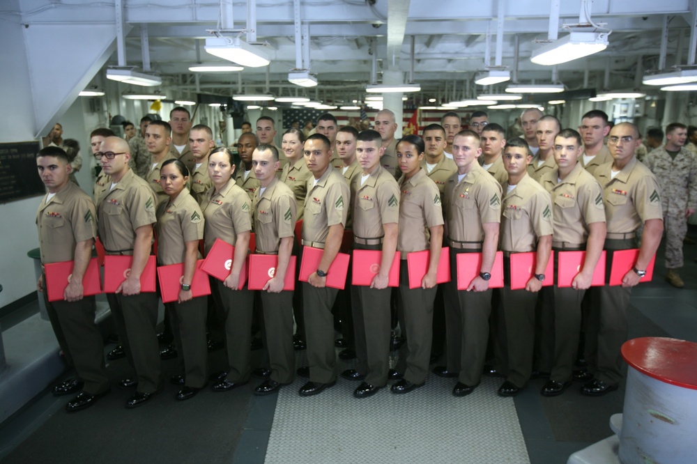 Marines stepping it up with Corporal's Course on the USS Boxer