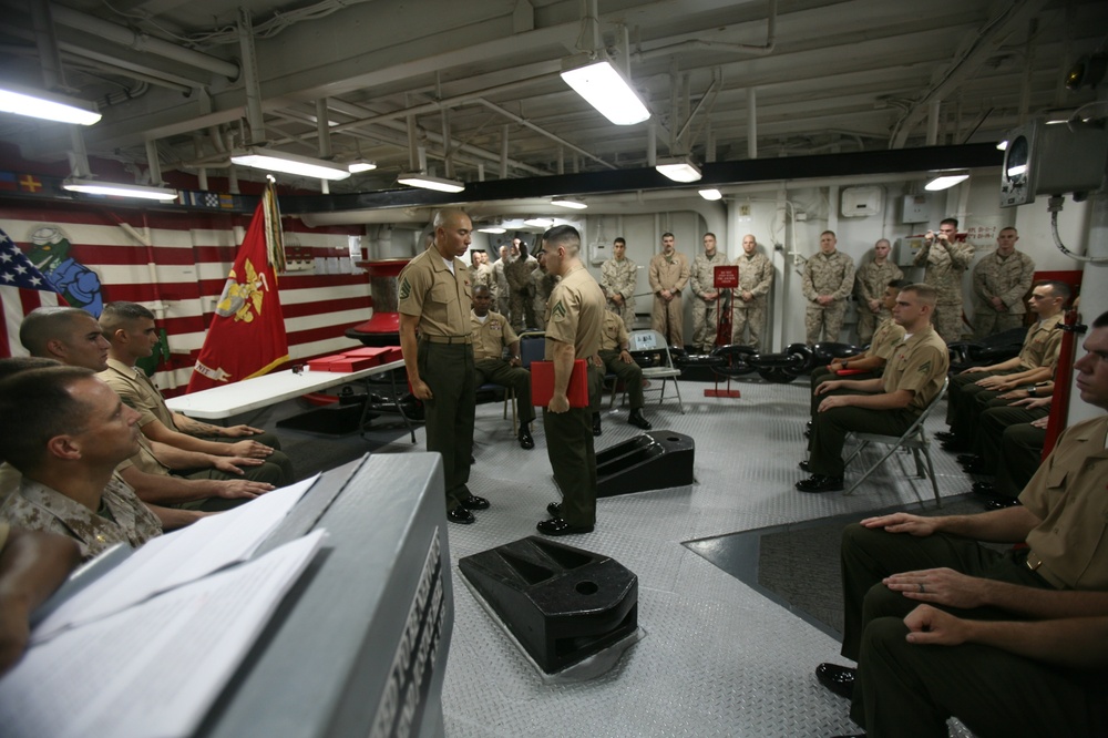 Marines stepping it up with Corporal's Course on the USS Boxer
