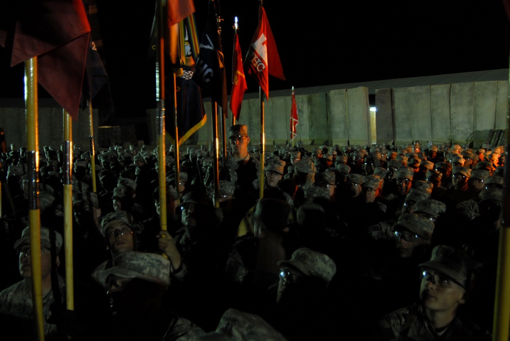 Bonfire Ceremony at Forward Operating Base Kalsu, Iraq