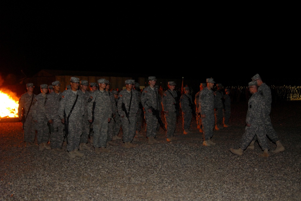 Bonfire Ceremony at Forward Operating Base Kalsu, Iraq