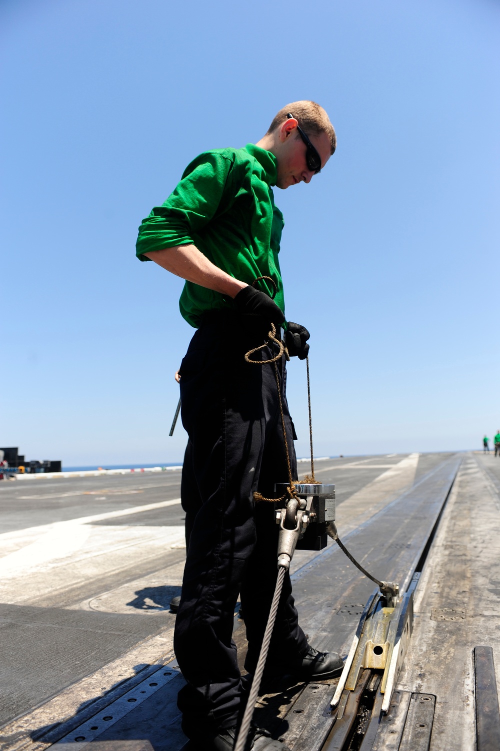 Maintenance work aboard the USS Dwight D. Eisenhower