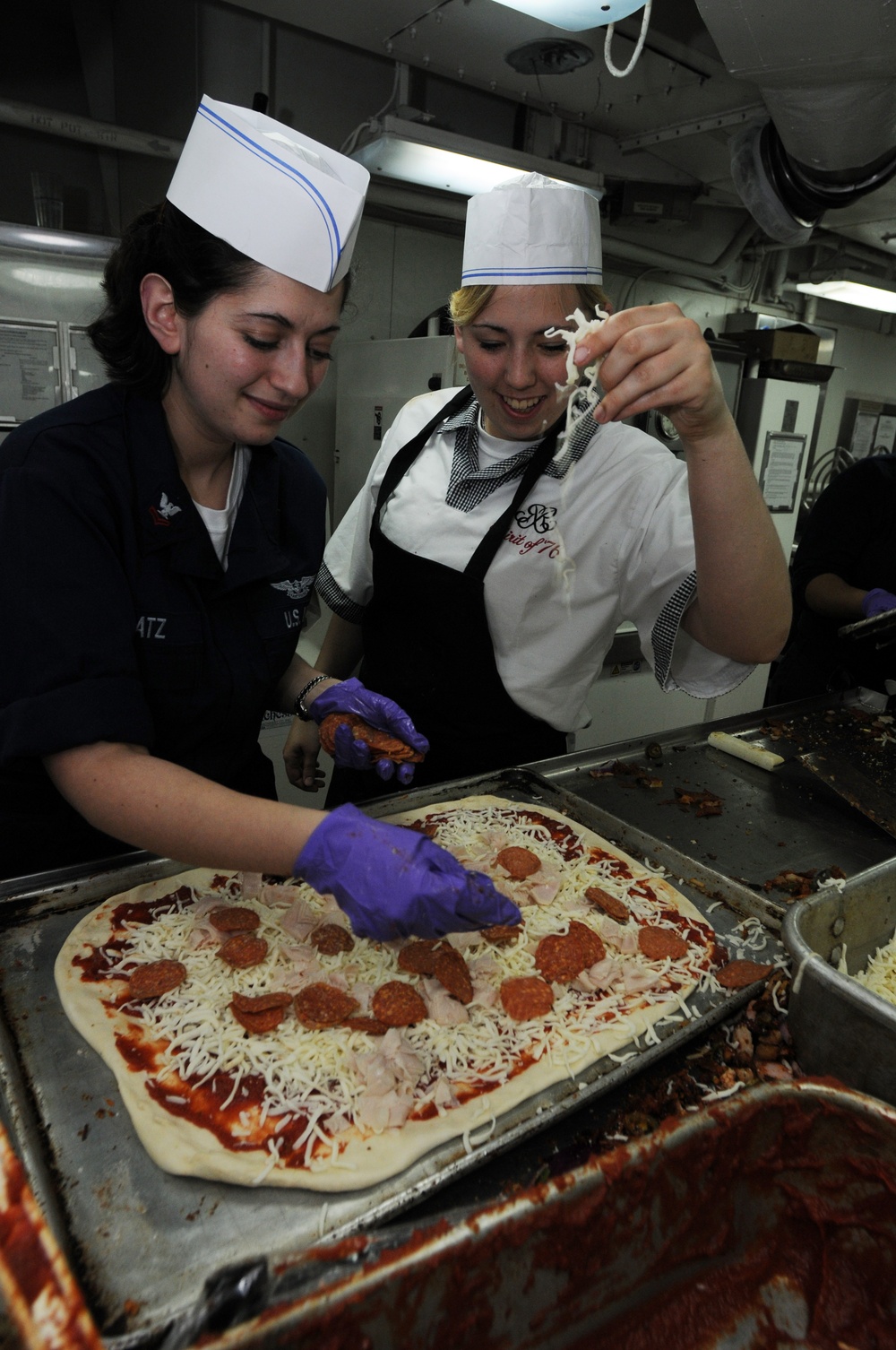 Pizza night aboard the USS Ronald Reagan