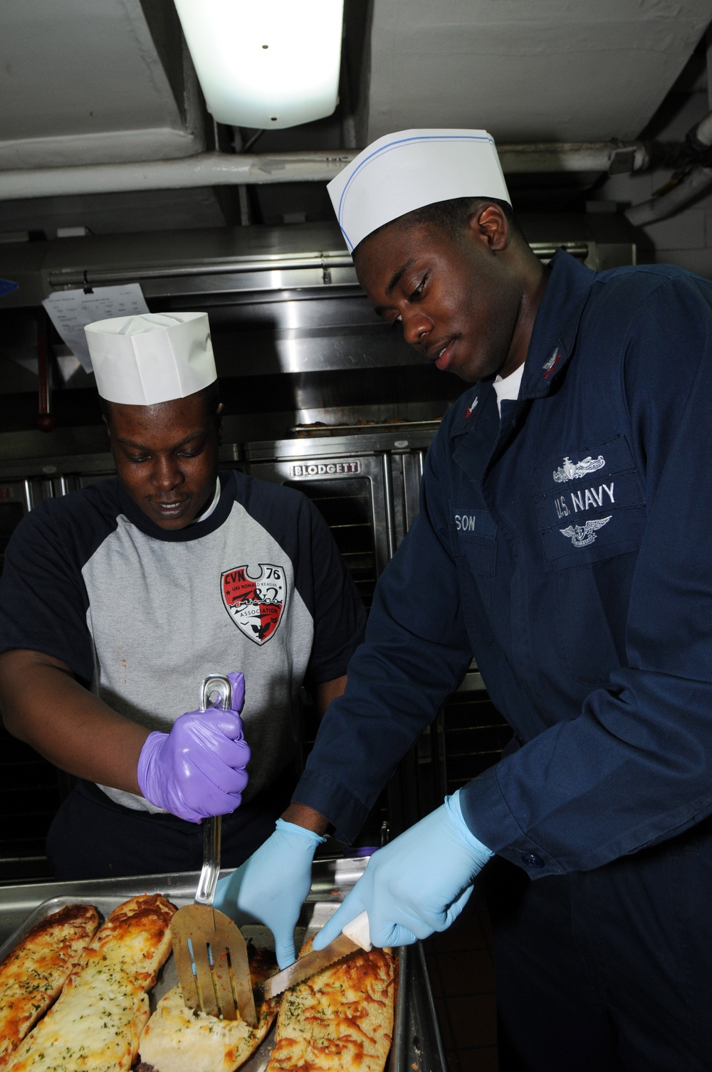 Pizza night aboard the USS Ronald Reagan