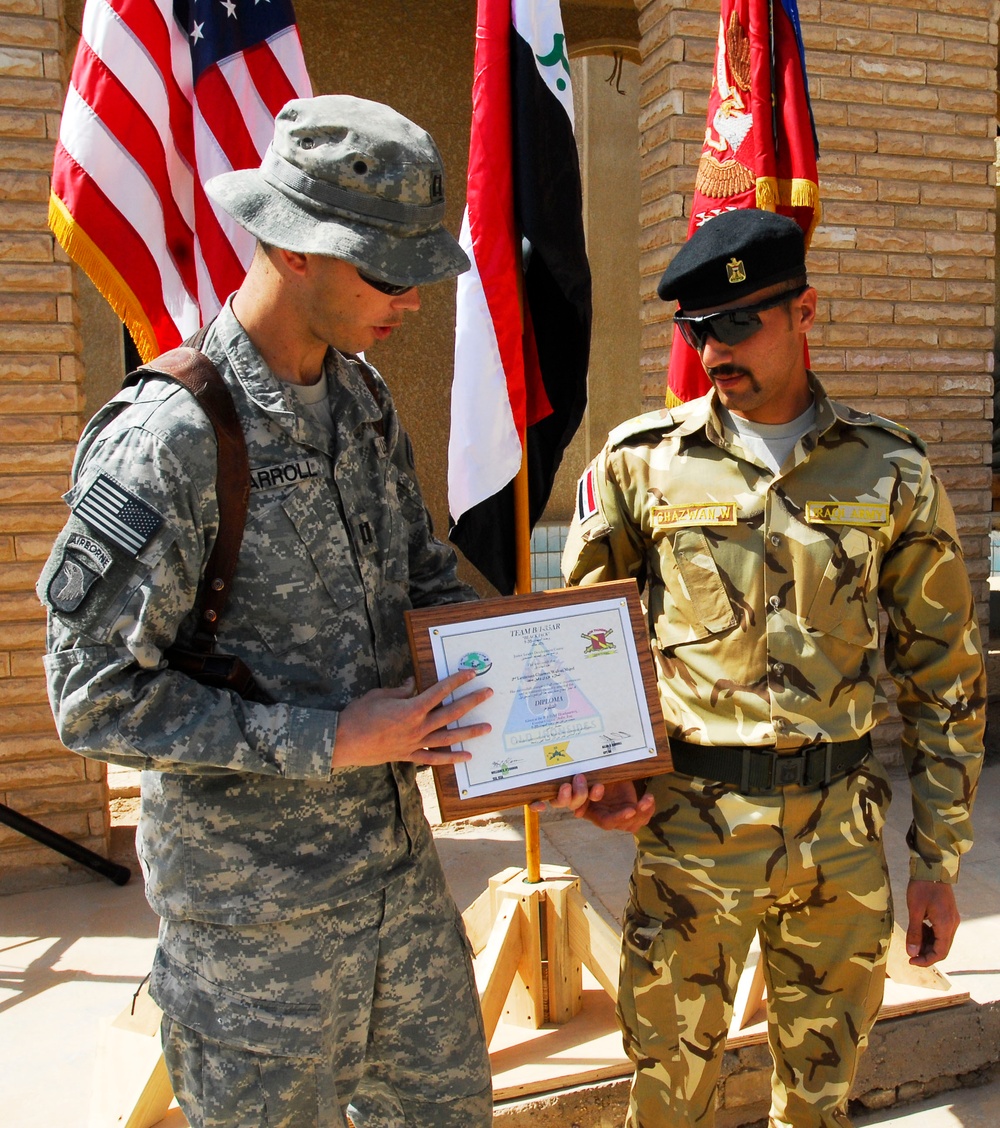 First Iraqi Army officer graduates Forward Operating Base Dolby course