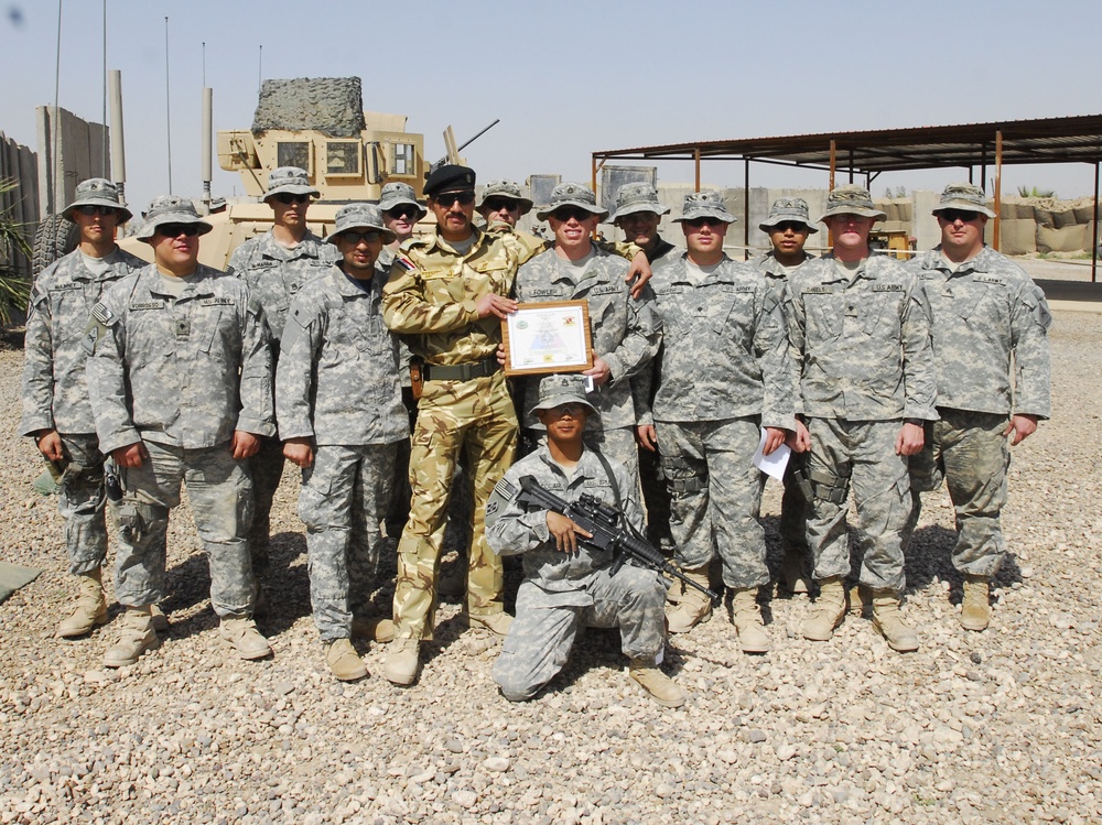 First Iraqi Army officer graduates Forward Operating Base Dolby course