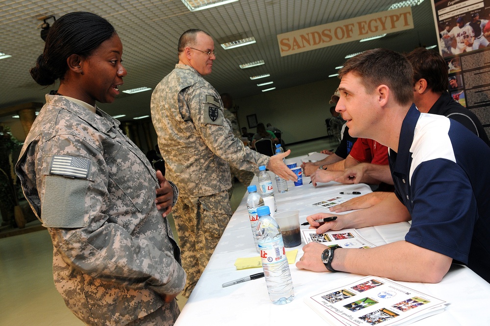 Baseball Legends Visit Qatar Base