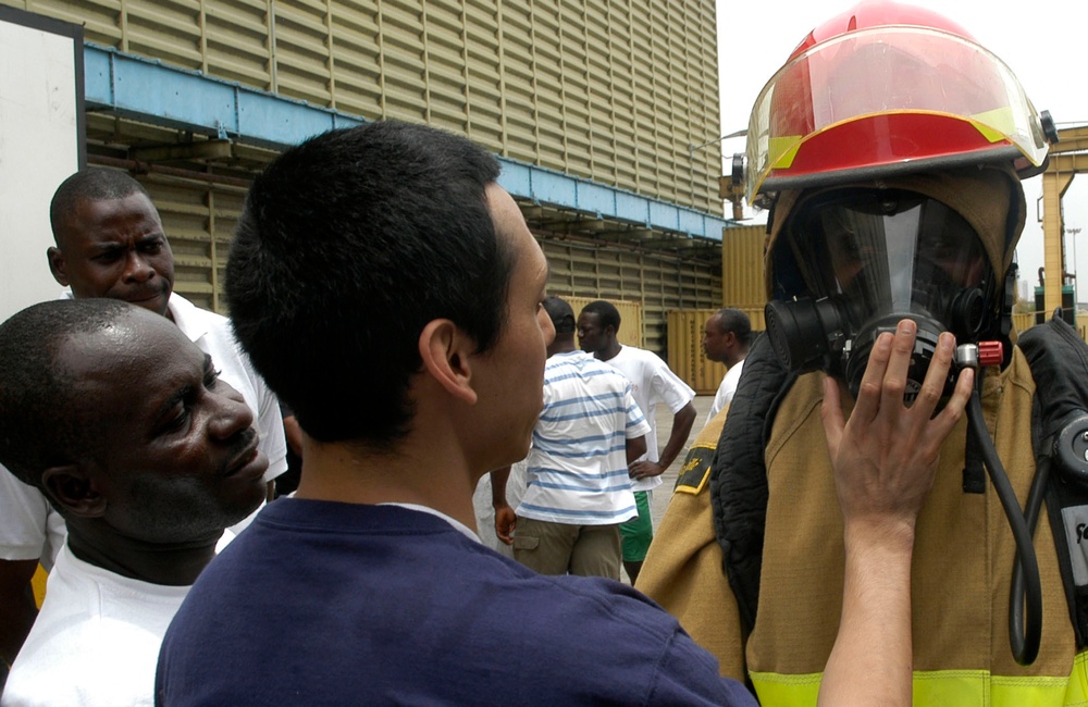 USS Nashville Sailors work with Africa Partnership Station