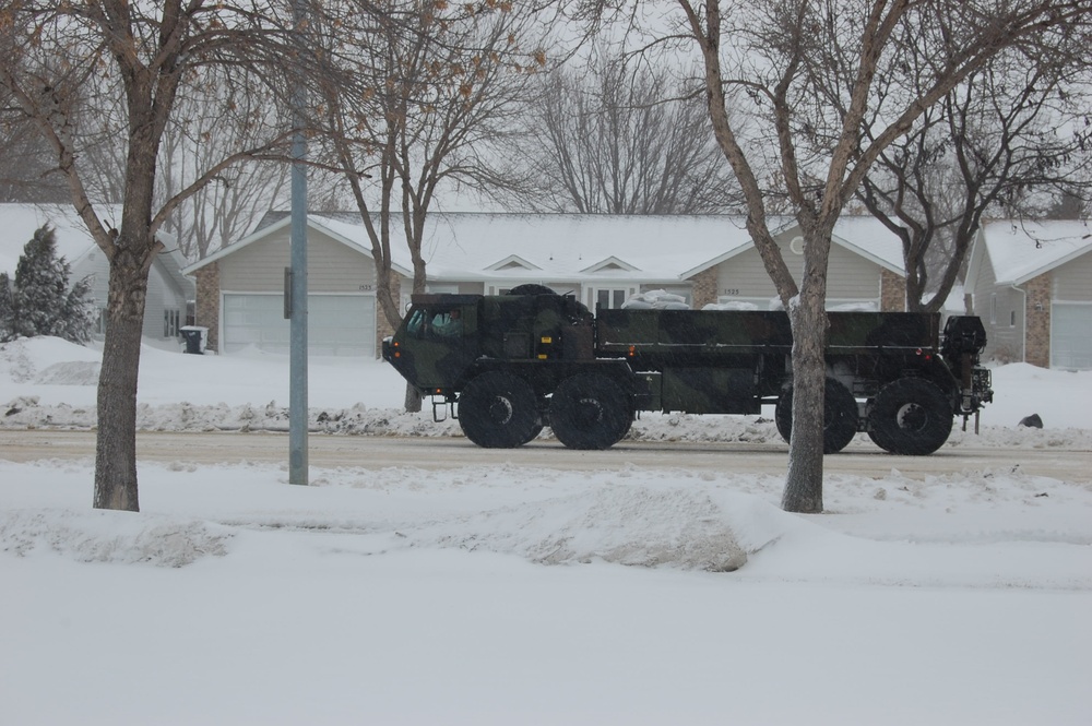 North Dakota National Guard sandbags for south Bismarck flooding