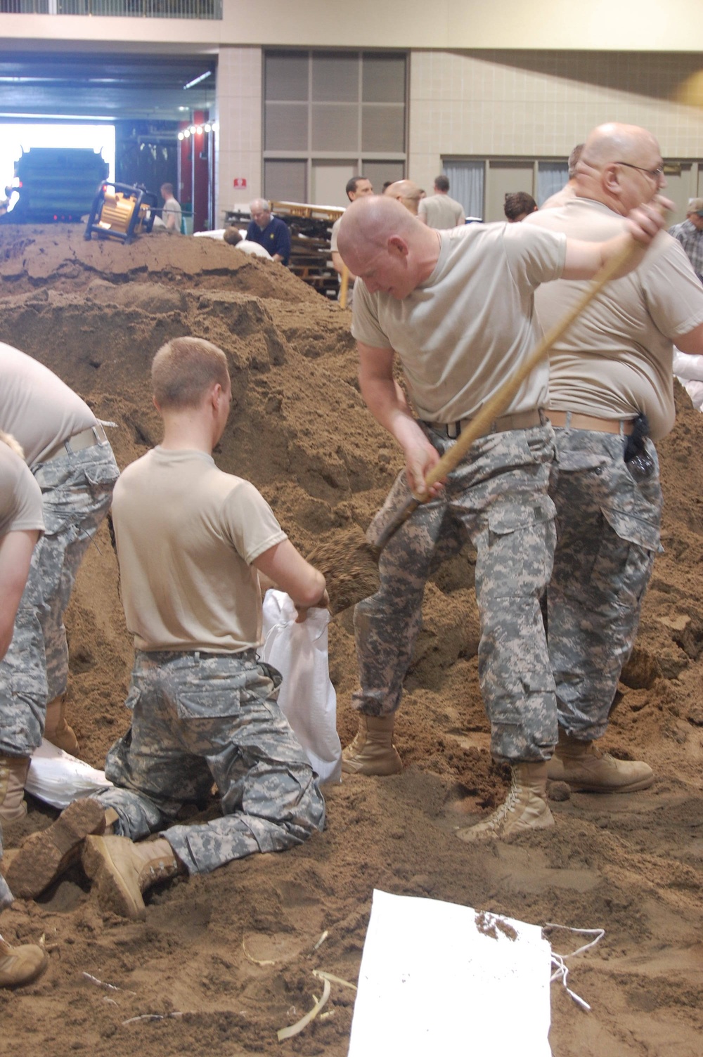 North Dakota National Guard sandbags for south Bismarck flooding