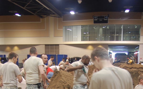 North Dakota National Guard sandbags for south Bismarck flooding