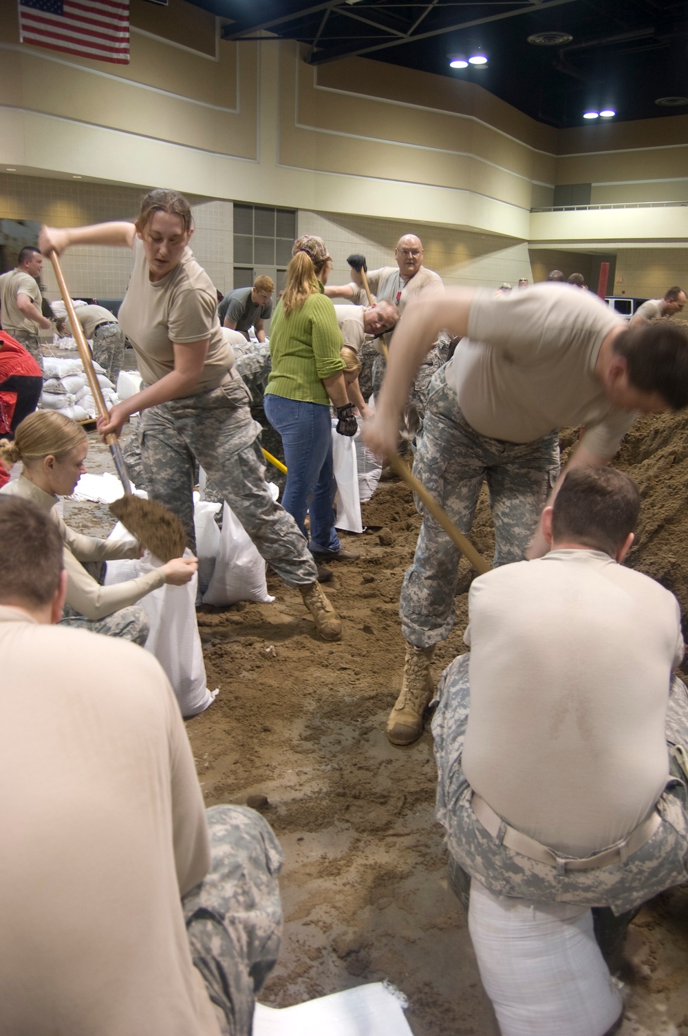 North Dakota National Guard sandbags for south Bismarck flooding