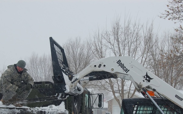 North Dakota National Guard sandbags for south Bismarck flooding