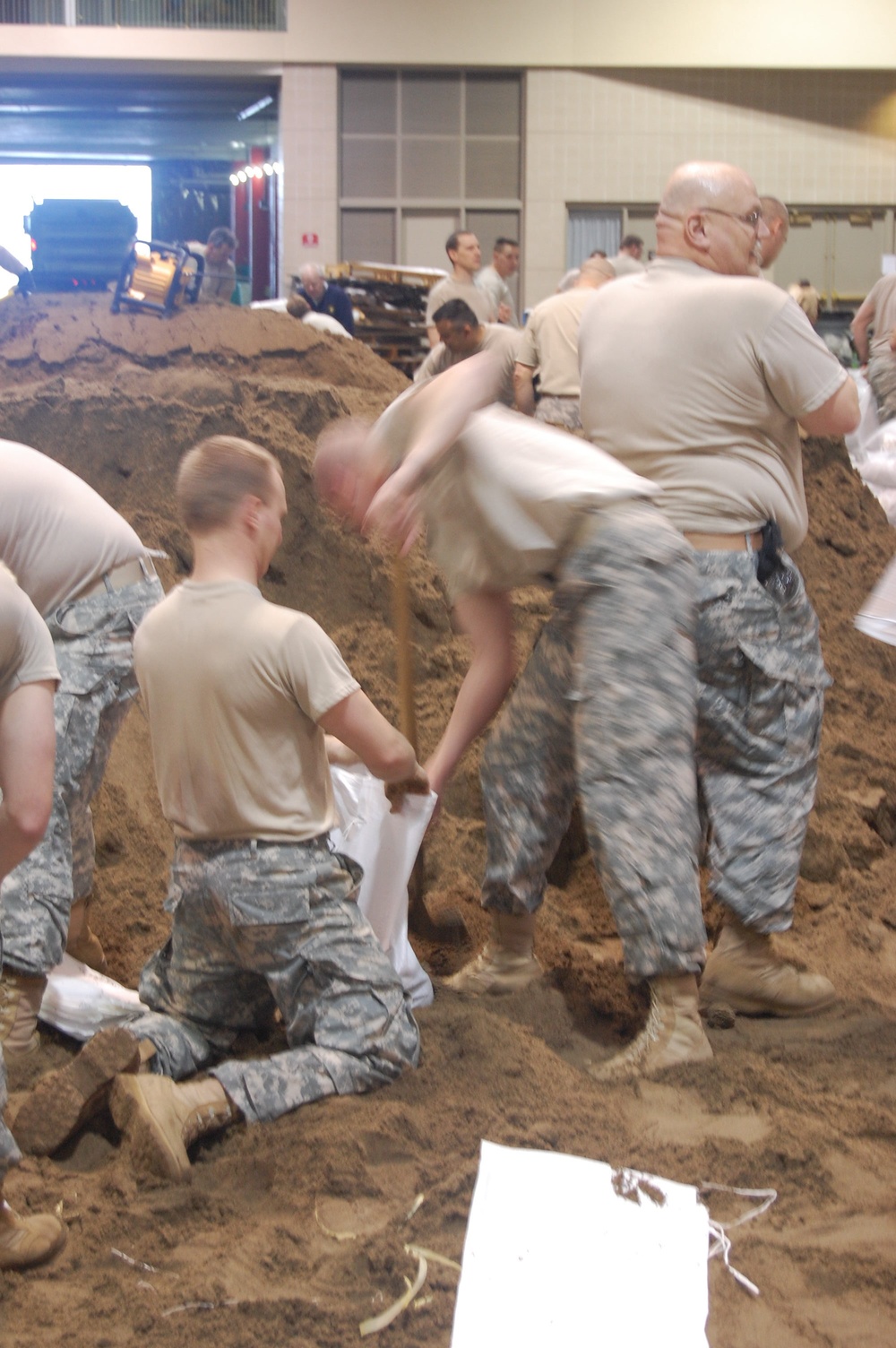 North Dakota National Guard sandbags for south Bismarck flooding