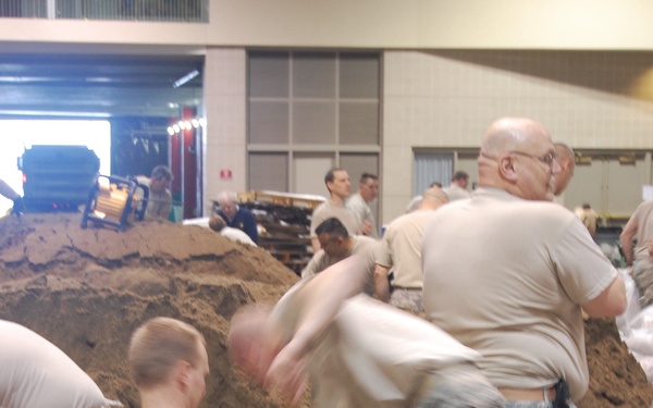North Dakota National Guard sandbags for south Bismarck flooding
