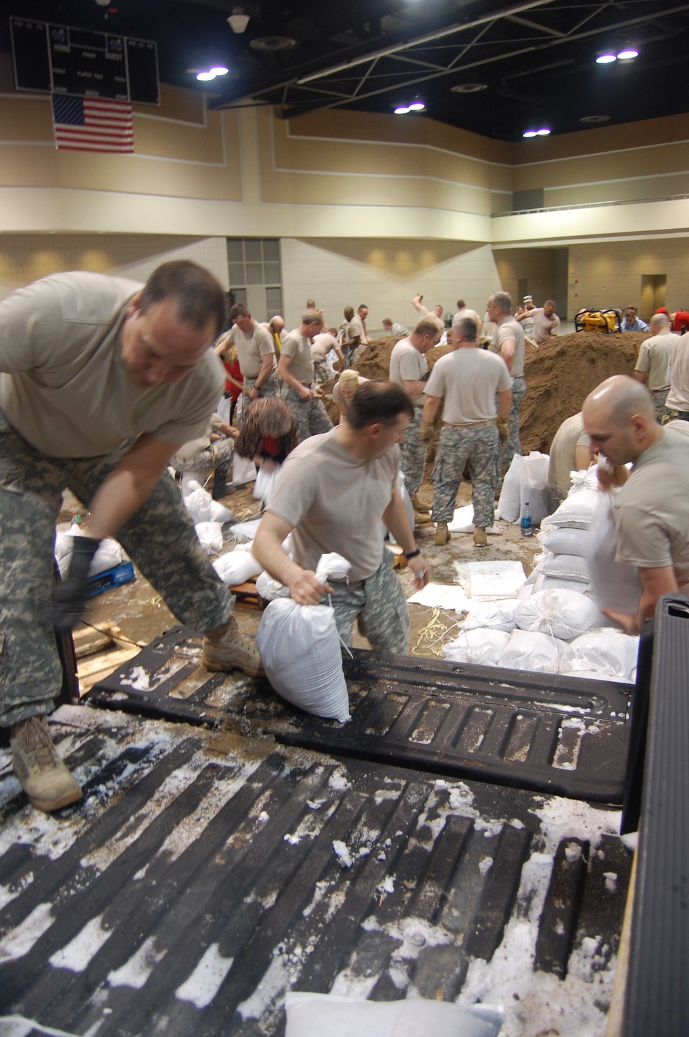 North Dakota National Guard sandbags for south Bismarck flooding