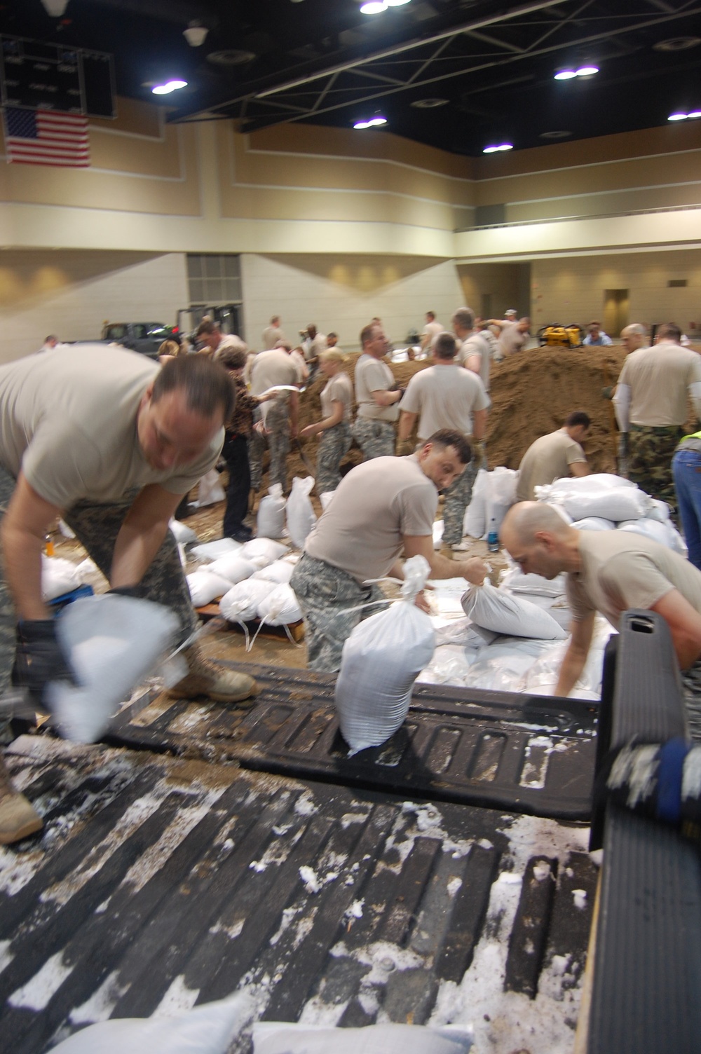 North Dakota National Guard sandbags for south Bismarck flooding