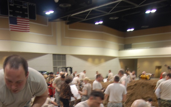 North Dakota National Guard sandbags for south Bismarck flooding