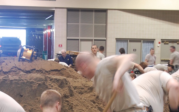 North Dakota National Guard sandbags for south Bismarck flooding