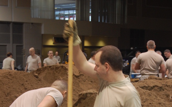 North Dakota National Guard sandbags for south Bismarck flooding
