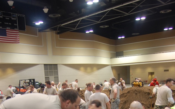 North Dakota National Guard sandbags for south Bismarck flooding