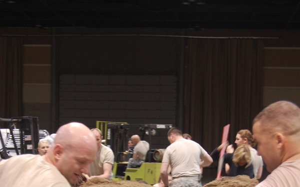 North Dakota National Guard sandbags for south Bismarck flooding