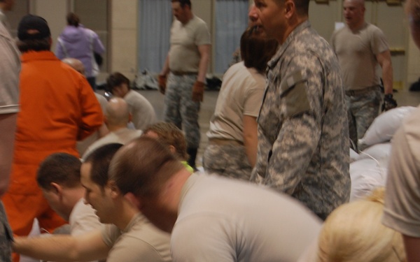 North Dakota National Guard sandbags for south Bismarck flooding