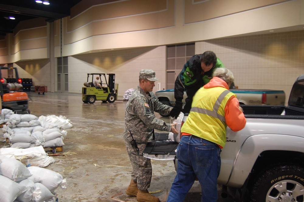 North Dakota National Guard Sandbags for South Bismarck Flooding