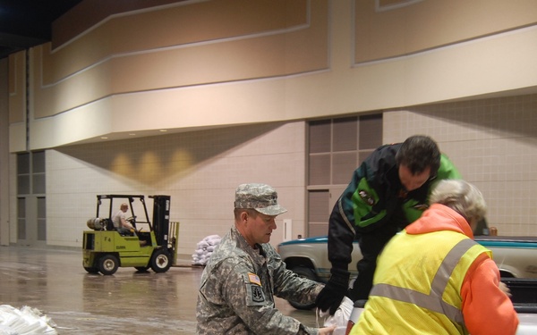 North Dakota National Guard Sandbags for South Bismarck Flooding