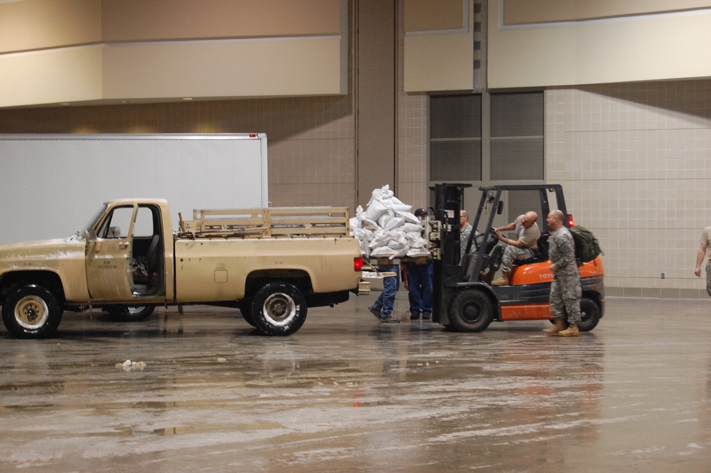 North Dakota National Guard sandbags for south Bismarck flooding