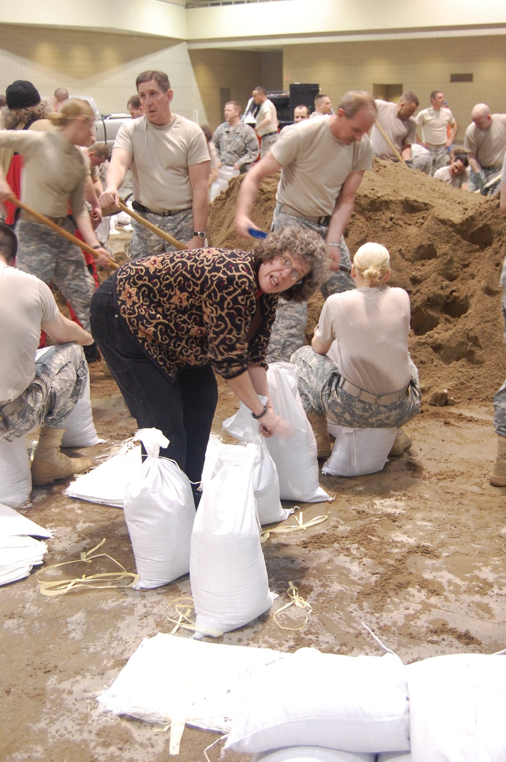 North Dakota National Guard sandbags for south Bismarck flooding