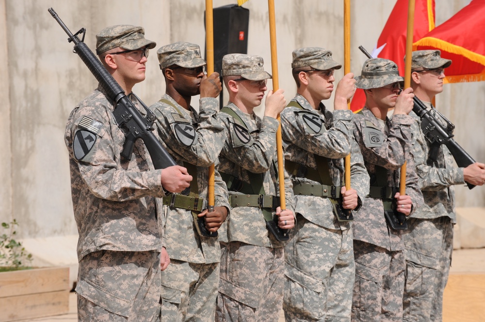 Change of Authority Ceremony at Joint Service Station War Eagle, Baghdad, Iraq