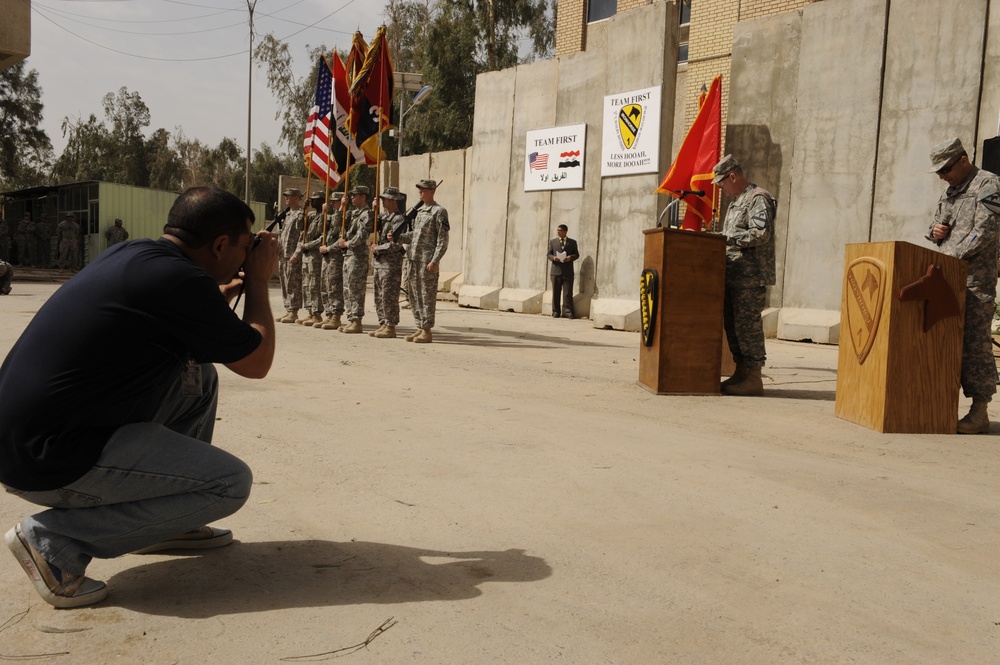 Change of Authority Ceremony at Joint Service Station War Eagle, Baghdad, Iraq