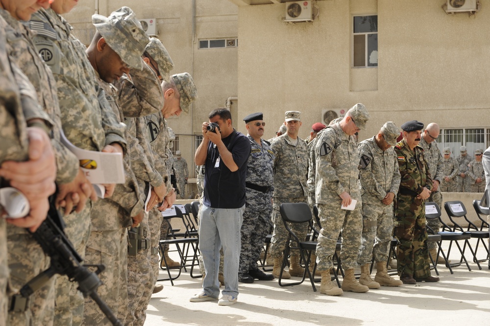 Change of Authority Ceremony at Joint Service Station War Eagle, Baghdad, Iraq