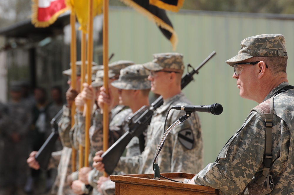 Change of Authority Ceremony at Joint Service Station War Eagle, Baghdad, Iraq