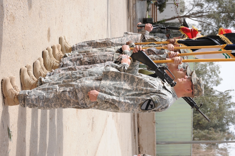 Change of Authority Ceremony at Joint Service Station War Eagle, Baghdad, Iraq