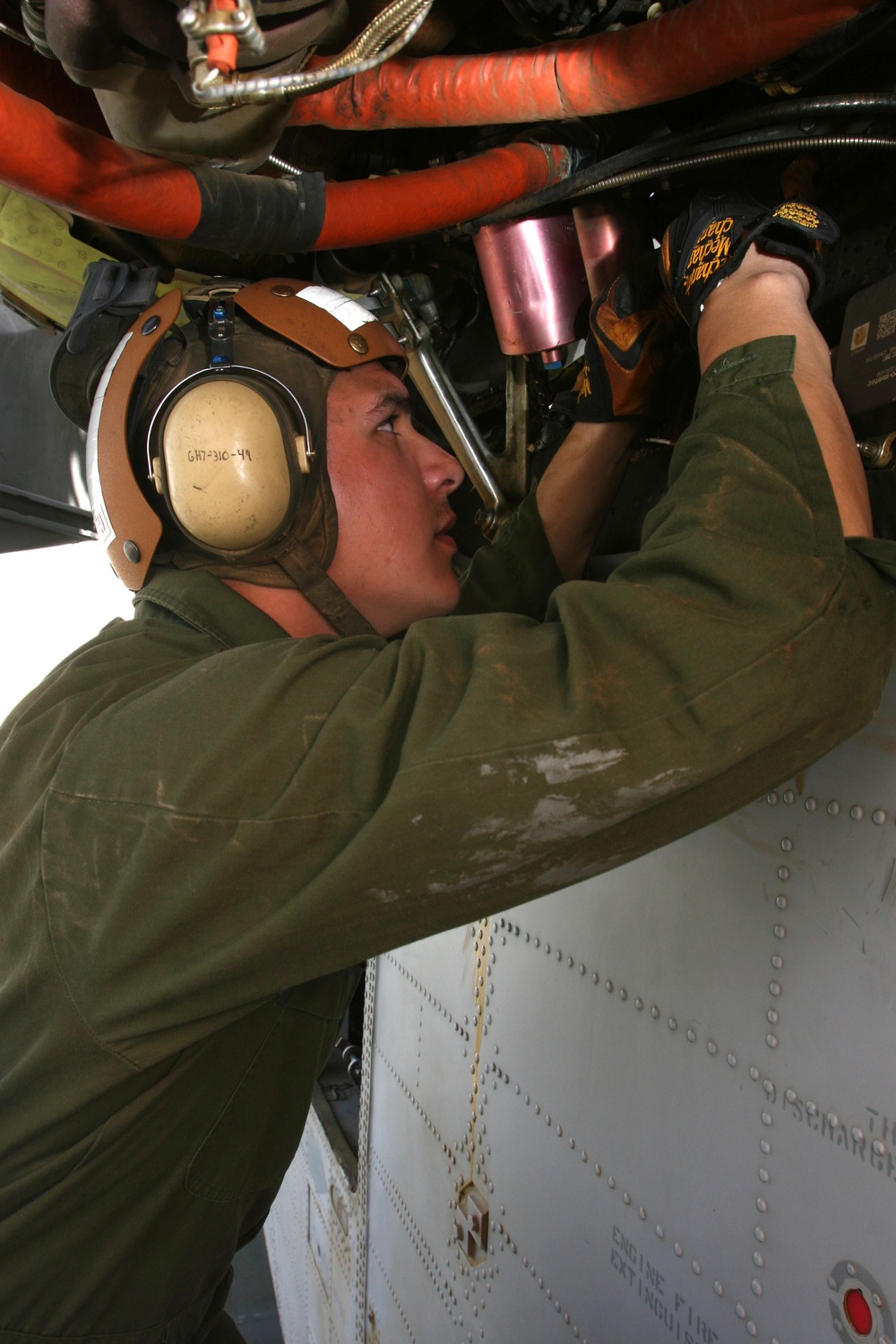 Marine Helo Mechanics Repair Damaged Hornet in Afghanistan