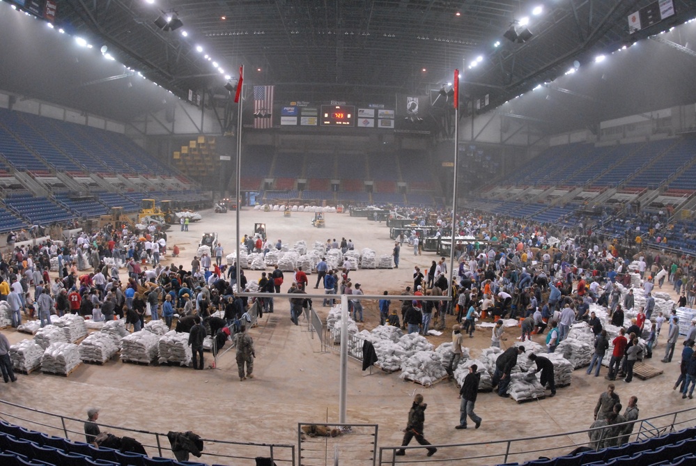 Stopping rising flood waters in North Dakota