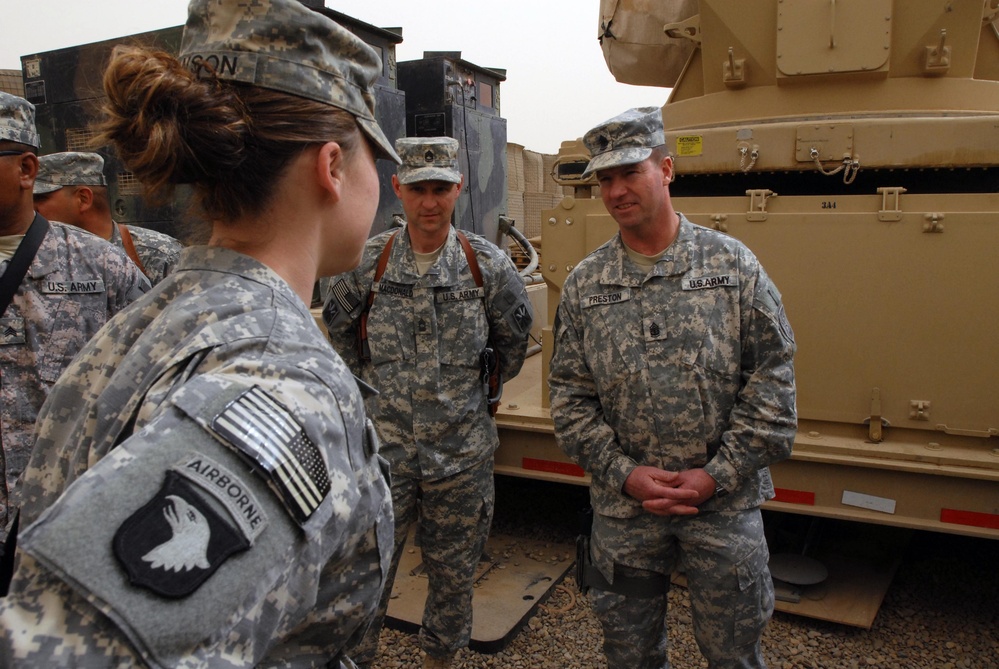 Sergeant Major of Army visits Multi-National Division - Center Soldiers and enlisted leadership
