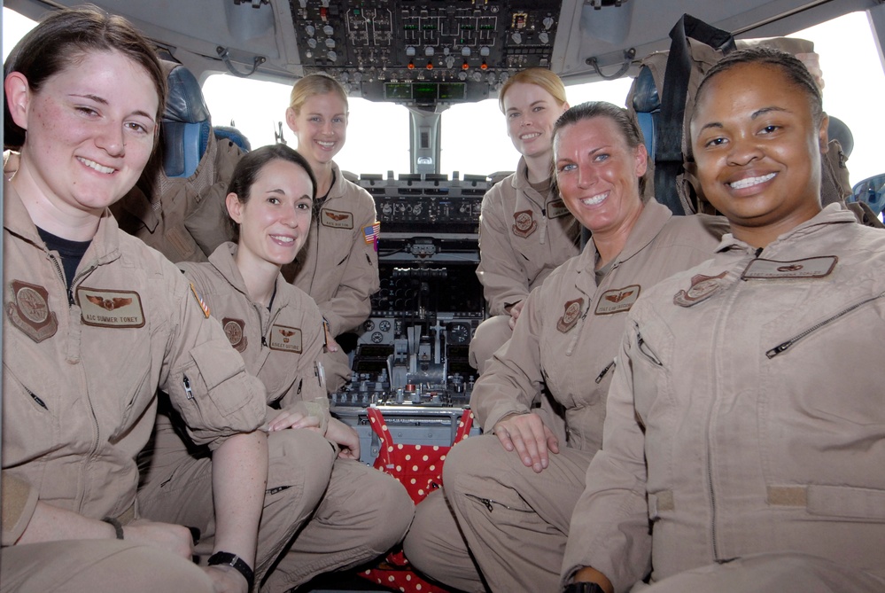 All Female Flight Crew Support Women's History Month by Making History