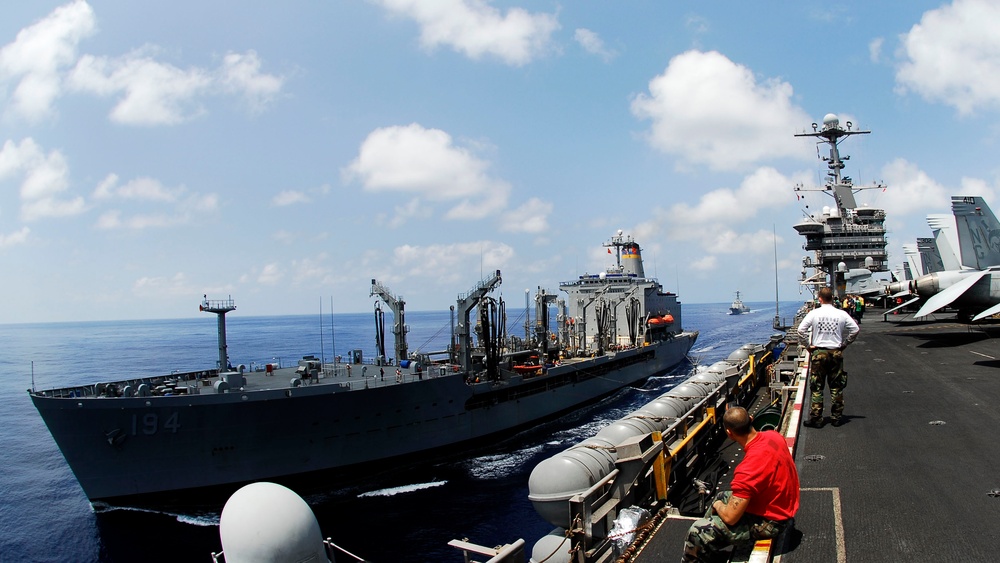 Preparing for a replenishment at sea