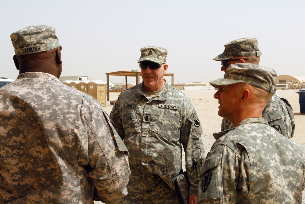 Incoming Multi-National Corps - Iraq Command Sergeant Major visits Wranglers
