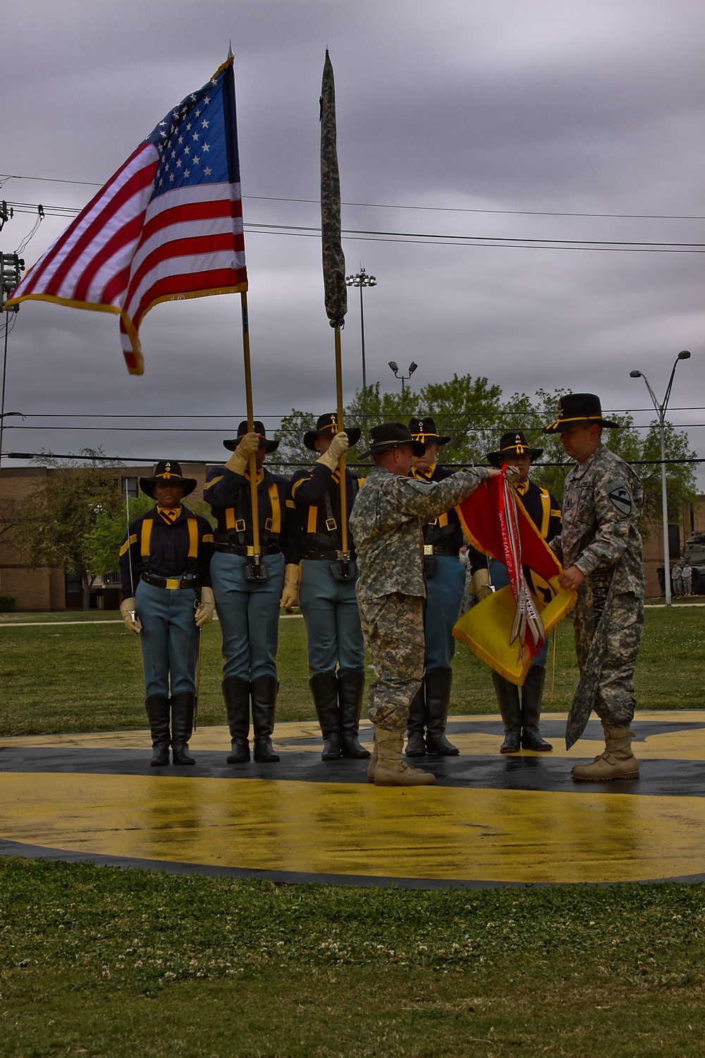 1st Air Cavalry cases colors for upcoming deployment