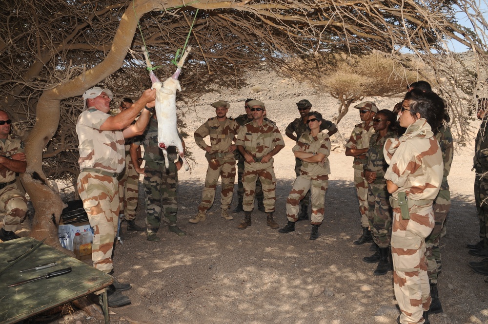Desert survival training in the Geggade Desert
