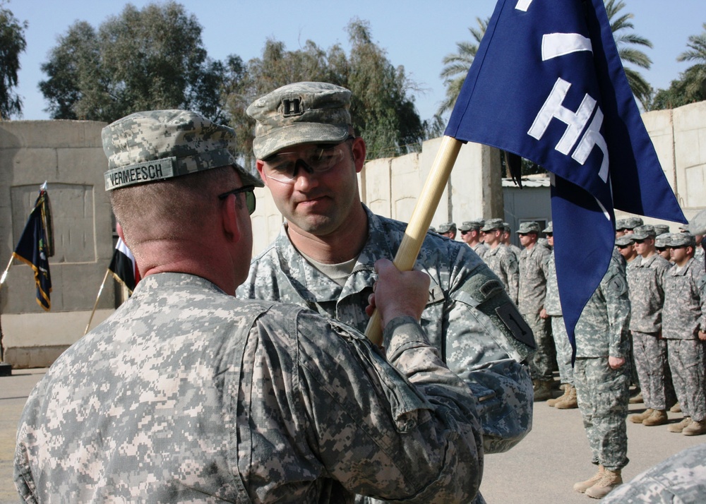 Vanguard Soldiers participate in company change of command ceremony