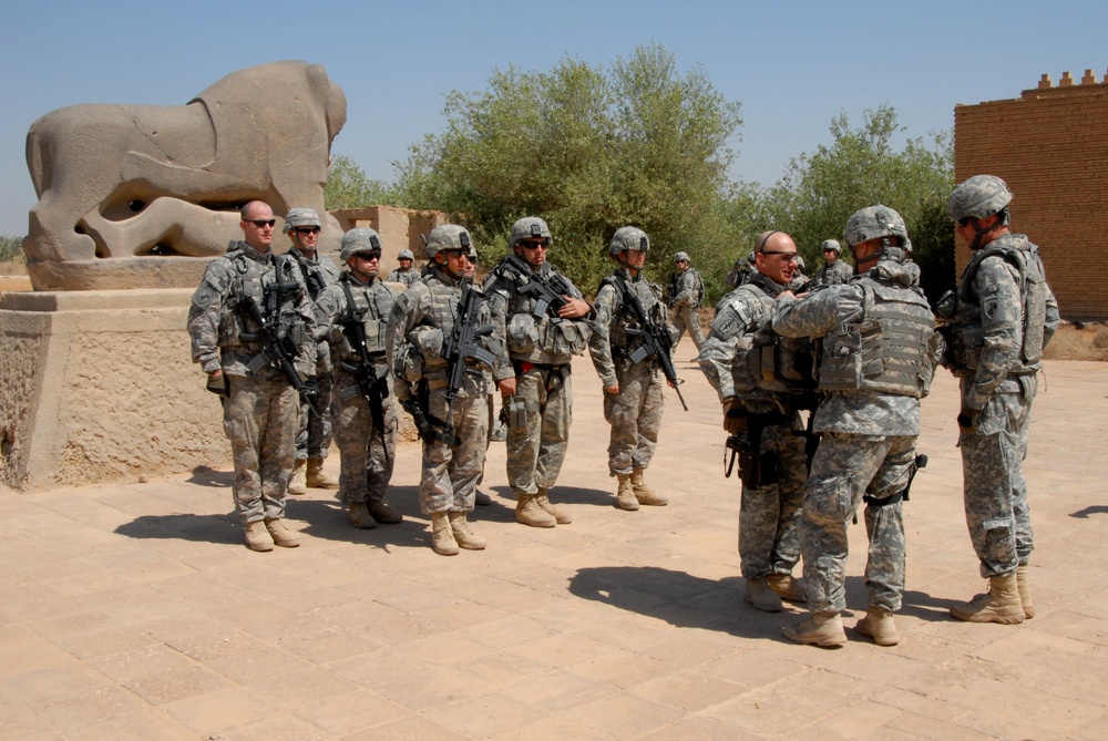 Promotions in the Babil ruins in Hillah, Iraq